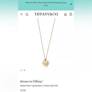 Tiffany & Co. Double Heart Tag 18K Pendant in Gold
